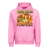 Fuchsia Pink Farm Fresh Pumpkins Urban Hoodie - texasbilliewilder