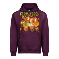 Mauve Wine Farm Fresh Pumpkins Urban Hoodie - texasbilliewilder