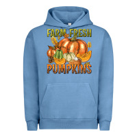 Pigment Pebble Blue Farm Fresh Pumpkins Urban Hoodie - texasbilliewilder