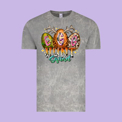 Egg Hunt Squad Vintage Tee Designed By Racoondesign