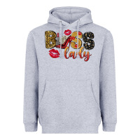 Heather Grey boss lady with money Heavyweight Hoodie - NancyCooperArtShop