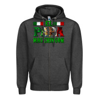 Charcoal Heather El Papa Mas Chingon Mexican Zipper Hoodie - LillyAllenDesigns