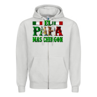 Dove Grey El Papa Mas Chingon Mexican Zipper Hoodie - LillyAllenDesigns
