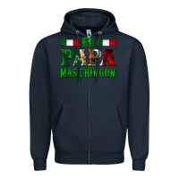 Navy El Papa Mas Chingon Mexican Zipper Hoodie - LillyAllenDesigns