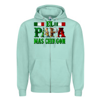 Seafoam El Papa Mas Chingon Mexican Zipper Hoodie - LillyAllenDesigns