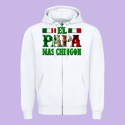 El Papa Mas Chingon Mexican Zipper Hoodie Designed By Lillyallendesigns