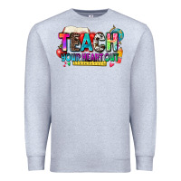 Heather Grey teach your heart out Premium Sweatshirt - NancyCooperArtShop