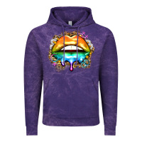 Cloud Purple rainbow lips Vintage Hoodie - Zillion Design Studio