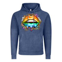 Vintage Denim rainbow lips Vintage Hoodie - Zillion Design Studio