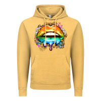 Vintage Mustard rainbow lips Vintage Hoodie - Zillion Design Studio