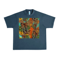 Midnight Navy western boots and sunflowers seamless pattern Urban Heavy Tee - HRA Design Shop