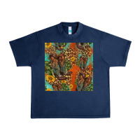 Navy western boots and sunflowers seamless pattern Urban Heavy Tee - HRA Design Shop