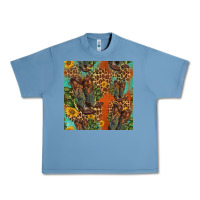 Pebble Blue western boots and sunflowers seamless pattern Urban Heavy Tee - HRA Design Shop