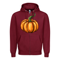 Burgundy pumpkin Zipper Hoodie - BarkalooDesign