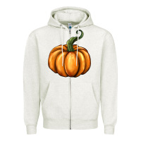 Oatmeal Heather pumpkin Zipper Hoodie - BarkalooDesign