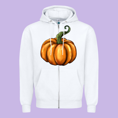 Pumpkin Zipper Hoodie Designed By Barkaloodesign