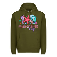 Army Green 100 mermazing days Premium Hoodie - Artiststas