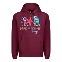 Burgundy 100 mermazing days Premium Hoodie - Artiststas