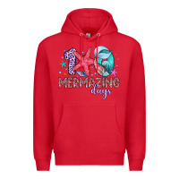 Red 100 mermazing days Premium Hoodie - Artiststas
