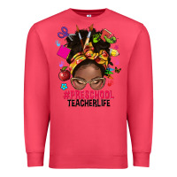 Cardinal preschool teacher life afro messy bun Premium Sweatshirt - NancyCooperArtShop
