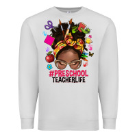 Dove Grey preschool teacher life afro messy bun Premium Sweatshirt - NancyCooperArtShop