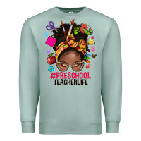 Seafoam preschool teacher life afro messy bun Premium Sweatshirt - NancyCooperArtShop