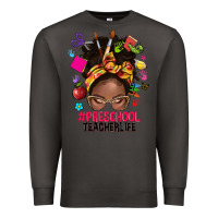 Smoke preschool teacher life afro messy bun Premium Sweatshirt - NancyCooperArtShop