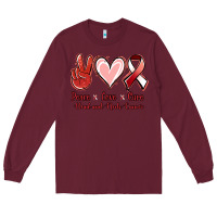 Burgundy peace love cure head and neck cancer Long Sleeve Tee - Jasminsmagicworld