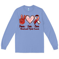 Colony Blue peace love cure head and neck cancer Long Sleeve Tee - Jasminsmagicworld