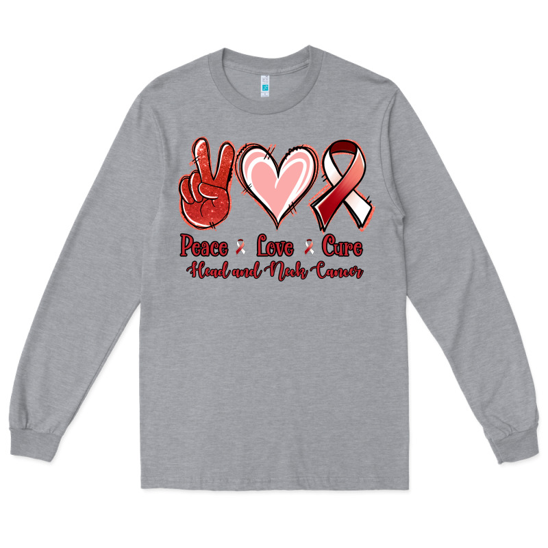 Peace Love Cure Head And Neck Cancer Long Sleeve Tee by Jasminsmagicworld | Teevron