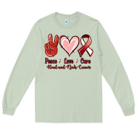 Matcha peace love cure head and neck cancer Long Sleeve Tee - Jasminsmagicworld