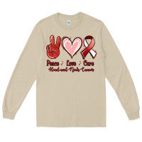 Mushroom peace love cure head and neck cancer Long Sleeve Tee - Jasminsmagicworld