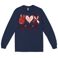 Navy peace love cure head and neck cancer Long Sleeve Tee - Jasminsmagicworld
