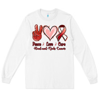 White peace love cure head and neck cancer Long Sleeve Tee - Jasminsmagicworld