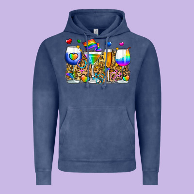Pride Wine Cups Vintage Hoodie Designed By Zillion Design Studio