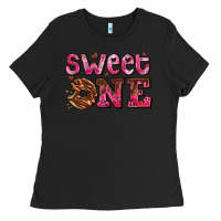 Black sweet one donut Ladies Tee - AdoDesignShop