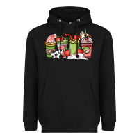 Black cow and strawberry coffee cups Heavyweight Hoodie - NancyCooperArtShop