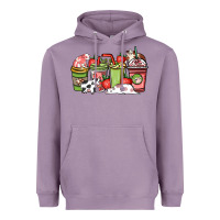 Lavender cow and strawberry coffee cups Heavyweight Hoodie - NancyCooperArtShop