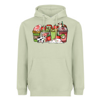 Matcha cow and strawberry coffee cups Heavyweight Hoodie - NancyCooperArtShop