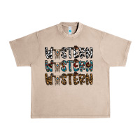 French Oak western western western Urban Heavy Tee - CowhideDigitalArt