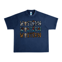 Navy western western western Urban Heavy Tee - CowhideDigitalArt