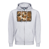 Heather Grey distressed leopard cowhide background Zipper Hoodie - Jasminsmagicworld