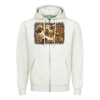 Oatmeal Heather distressed leopard cowhide background Zipper Hoodie - Jasminsmagicworld