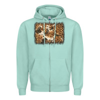 Seafoam distressed leopard cowhide background Zipper Hoodie - Jasminsmagicworld