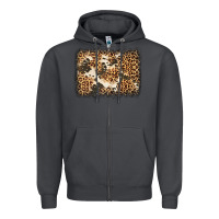 Smoke distressed leopard cowhide background Zipper Hoodie - Jasminsmagicworld