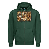 Sports Green distressed leopard cowhide background Zipper Hoodie - Jasminsmagicworld
