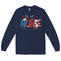 Navy american nurse Long Sleeve Tee - BundleAndBundleShop