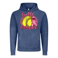 Vintage Denim Tackle Cancer Softball Vintage Hoodie - texasbilliewilder