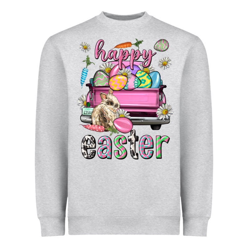 Bunny Happy Easter Truck Easter Day Heavyweight Sweatshirt by Neo Western | Teevron