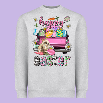 Bunny Happy Easter Truck Easter Day Heavyweight Sweatshirt Designed By Neo Western